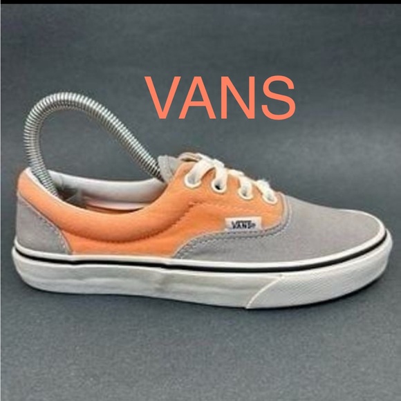 VANS SHOES WOMENS SIZE 6.5 SNEAKERS TWO TONE GRAY/ORANGE - Picture 1 of 8